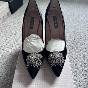 SJP by Sarah Jessica Parker Black Heels with Silver Embellishments